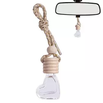 Пустые флаконы для автомобильного диффузора 6 мл, освежители воздуха в форме сердца, флаконы для духов, пустые стеклянные украшения для автомобиля, аксессуары золотой