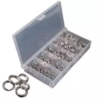 Пустые приманки Соединительные рыболовные кольца из нержавеющей стали Рыболовные кольца Разъемное кольцо Двойное соединительное кольцо 200pcs box-packed