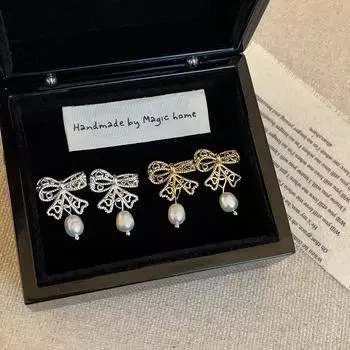 Пустые серьги-гвоздики с жемчугом Love Freshwater Pearl, женские легкие, роскошные, ретро, модные, элегантные, универсальные серьги