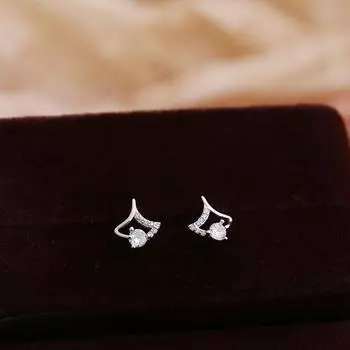 Пустые серьги в виде листьев абрикоса с бриллиантами для женщин, новые модные изысканные простые серьги в холодном стиле