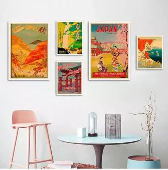 Путешествие в Киришиму, Япония, холст, картины, винтажные настенные картины, крафт-постеры, наклейки на стену с покрытием, украшение для дома, подарок, без рамки 21*30cm