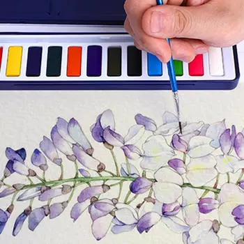 Путешествия Акварельные краски Художественные принадлежности Рисование Тени Наложение слоев Раскрашивание Портативный набор красок Твердая акварель 24 color