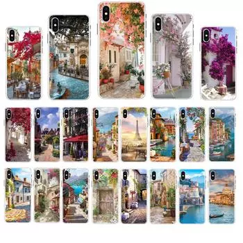 Путешествия Италия улица Венеция пейзаж краска кафе чехол для телефона для Iphone 14 13 12 11 Pro Max чехол для Iphone Xs Max Xr X iPhone 13ProMax
