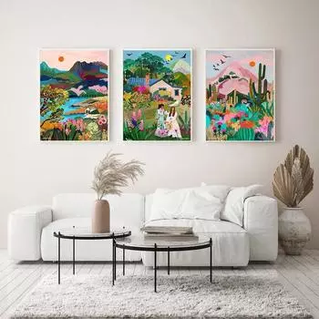 Путешествия Кактус Гора Аризона Плакаты Голубь Озеро Холст Картина Настенное Искусство Растение Цветок Залив Пейзаж Фотографии Печатает Домашний Декор Без Рамки 21*30cm