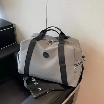 Путешествия мужчины и женщины 2024 новый ручной клади большой вместимости спортивный чемодан фитнес хранение сумка для отдыха на открытом воздухе чёрный