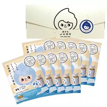 Путешествующий ПОРОШОК ДЛЯ ВАННЫ JUSO Hokkaido Молочная ванна 10 пакетиков в индивидуальной упаковке Добавки для ванны Мутная вода Подарок Ингредиенты местных горячих источников Эпсомская соль