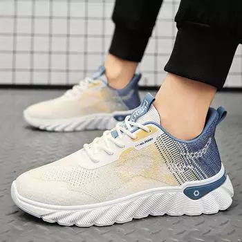 Putian flying плетеные кроссовки мужские 2024 новые спортивные и кроссовки для бега летние дышащие постепенно меняющиеся сетчатые модные туфли для пап 39