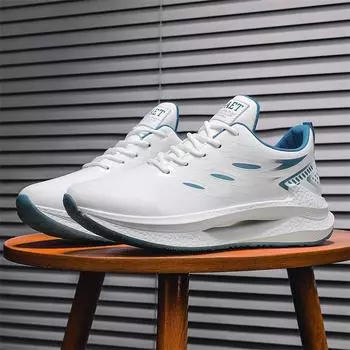 Putian men s shoes arch sole high elastic shock absorption running shoes trendy leather surface casual sports little white shoes heightening dad shoes 39