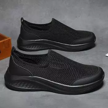 Putian ultra-light mesh casual sports shoes men s large size 48 foreign trade thin men s shoes hollow breathable summer shoes 39 чёрный