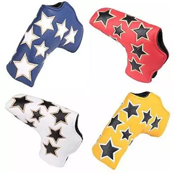 Putter Cover Head Cover Pin Type Compatible with Scotty Cameron Odyssey Magnetic Type Closure Star Blue Red Yellow White (Blue)