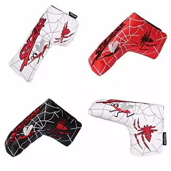 Putter Cover Pin Type Compatible with Scotty Cameron Odyssey Head Cover Magnetic Type Closure Spiders White Black Red (Red)