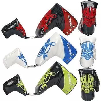 Putter cover with key pin compatible with Scotty Cameron magnetic closure magnetic green ring, type, Odyssey, type, type, red, blue, (red)