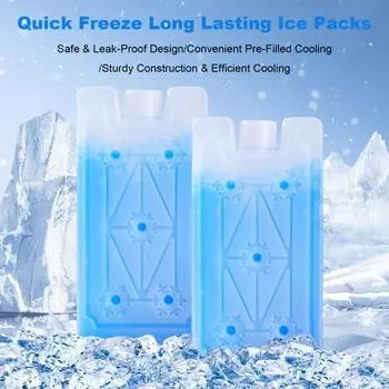 Пузырьки со льдом для коробок для завтрака. Охладители. Герметичные пакеты для быстрой заморозки. Многоразовые пакеты для заморозки с охлаждением воды.