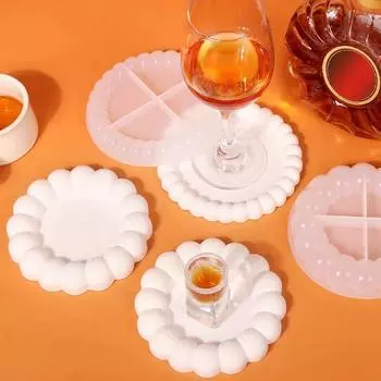 Пузырьковая кружевная подставка для чашек, силиконовые формы, сделай сам, цемент, скандинавская штукатурка, подставка, круглый поднос, керамическая форма, домашний декор Type A