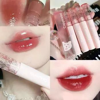 Пузырьковое стекло, глазурь для губ, зеркало, водный блеск, блеск для губ, помада, жидкая пленка для губ, светлый смысл, белый цвет