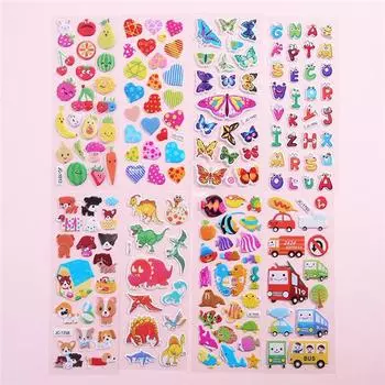Пузырьковые наклейки 3D мультфильм животных водонепроницаемые детские игрушки своими руками для детей мальчик девочка