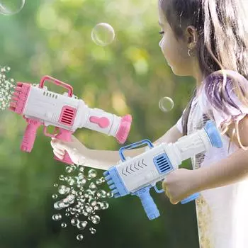 Пузыристые пушки 2023 года выпускают пузырьковые пушки с 32 отверстиями. Ракетная мыльная машина. Ракетный производитель пузырей. синий
