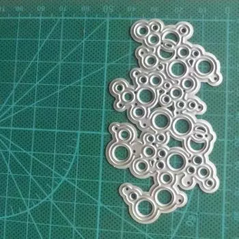 Пузырьковый круг, неправильная рамка, металлические штампы для резки, скрапбукинг, серебристая углеродистая сталь, трафарет для тиснения, бумажный альбом, изготовление карточек