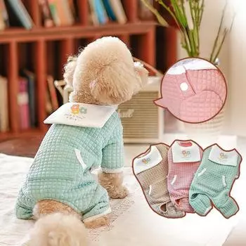 Пузырчатая сетка Одежда для четвероногих собак и кошек Домашний шнауцер Плюшевый мишка Осенняя и зимняя одежда для домашних животных Зимняя дизайнерская одежда для собак XS