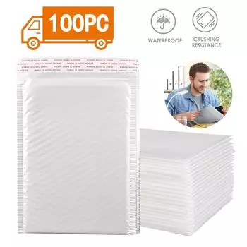 Пузырчатые почтовые конверты с мягкой подкладкой, полиэтиленовая почтовая программа с самозапечатыванием, белые, 100 шт. разноцветный