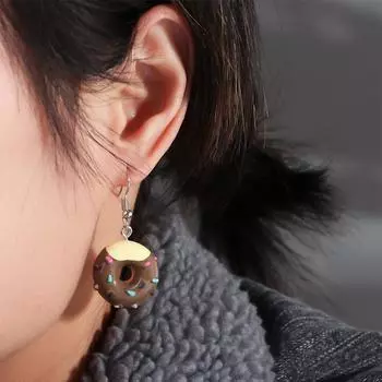 Пузыристая вечеринка оптовая продажа мультфильм мода личность падение смешные милые серьги девушки еда ювелирные изделия D