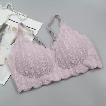 Пузыристое кружево латекс хлопок бесшовное кружевное нижнее белье красивая спина маленькая грудь собирает и закрывает под грудью жилет облако бюстгальтер S=32/70AB чёрный