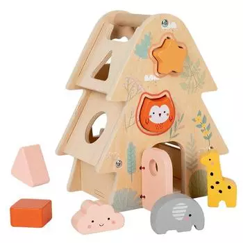 Puzzle Early Education Wooden Space Perception Shape Cognition Fun Pair Touch Big Tree Smart House 17*11*21CM