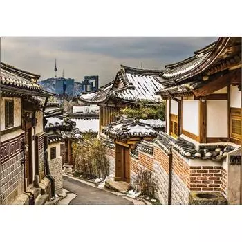 Puzzle Korea Bukchon Jigsaw Puzzle 3159 with Seoul Tower view, 1000 pieces, mixed colors