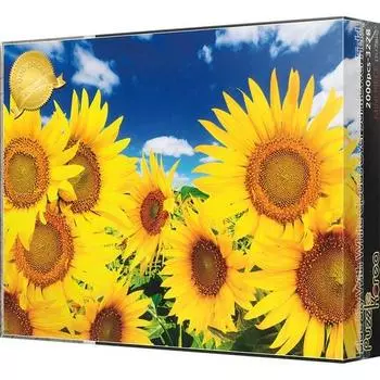 Puzzle Korea Clear Sky Sunflower Field Jigsaw Puzzle Mini Size PKMI2000-3228, Korean popular puzzles