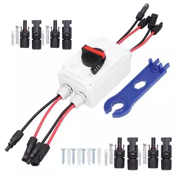 PV Солнечный выключатель 2 входа 2 выхода фотоэлектрический контур изолятор 32A DC1200V 2 строки IP66