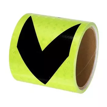 PVC 10cm*10m Arrow Printing Reflective Conspicuous Tapes Fluorescent Yellow-Black Waterproof Reflectors Stickers Strip For Truck