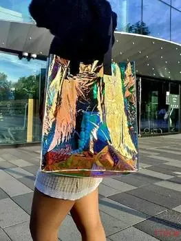 PVC Bag Custom Colorful Plastic Transparent Jelly Bag One Size