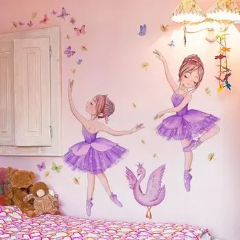 PVC Butterfly Wall Sticker Waterproof Self-Adhesive Wall Decal Children s Room фиолетовый