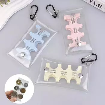 Pvc Coin Collection Purse Wallet Coin Dispenser Mini Transparent Japan Coin Storage Holder Portable Car Coin Changer Holder розовый