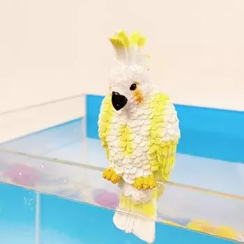 PVC Fish Tank Decoration Parrot Simulation Parrot Statue Fish Tank Edge Decoration Fish Tank красный