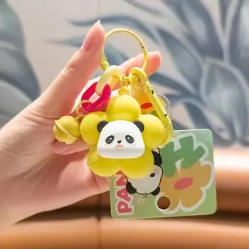 Pvc Flower Colorful Panda Keychain Adorable Key Chain Accessory For Car Bag And