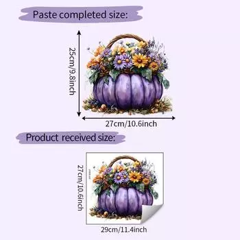 Pvc Halloween Pumpkin Flower Basket Closestool Sticker Living Room Wall Decal
