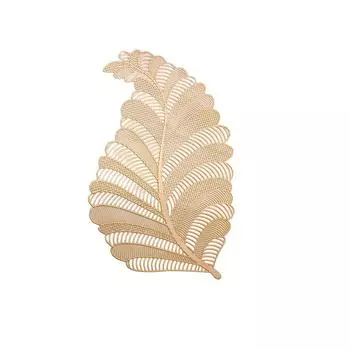 PVC Leaves Placemat Anti-Skid Insulation Pad Anti-Scald Hollow Nordic Cup Table Mat Home Hotel Party Accessories золотой