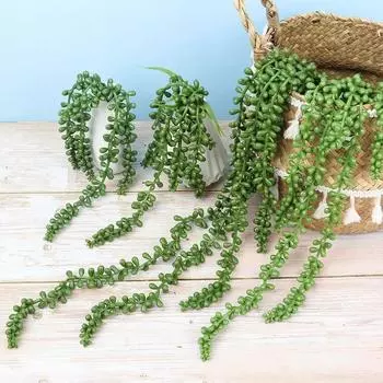 PVC Lover Tears Green Vine Hanging Succulent Plants Outdoor Indoor Decoration Style 1