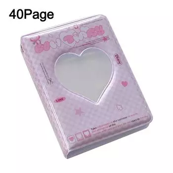 PVC Photocard Holder Hollow Name Card Book New Mini Photo Album розовый