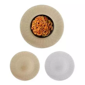 ПВХ-салфетки, термостойкие, ажурные, противоожоговые, износостойкие подставки, круглые, теплоизоляционные коврики для дома, кухни, столовой золотистый