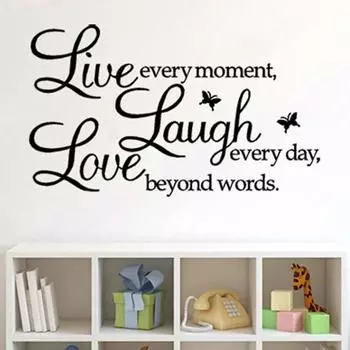PVC Wallpaper for living room New Fashion Live Every Moment Removable Art Vinyl Mural Home Room Decor 50cmX70cm Wall Stickers
