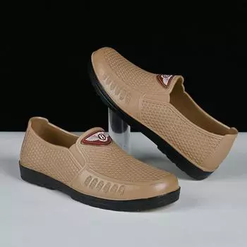 ПВХ искусственная кожа мужские нескользящие водонепроницаемые низкие рабочие тапочки пляжные сандалии с мягкой подошвой для строительных площадок 40-44