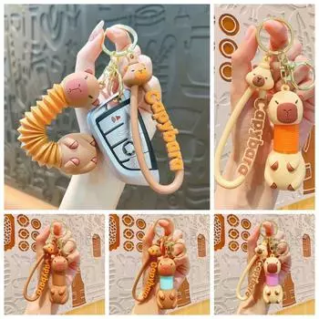 ПВХ Капибара Фигурки Игрушки Подвески Телескопические Выдвижные Капибара Брелоки Детские Игрушки синий