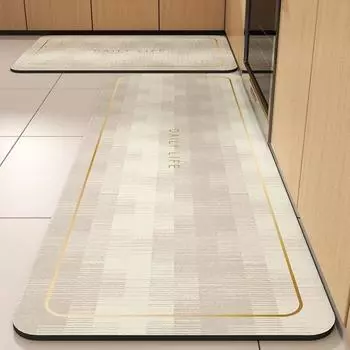 ПВХ кухонный ковер нескользящий маслянистый напольный коврик кожаный водонепроницаемый коврик для ног украшение дома длинный полосатый ковер Alfombra De Cocina 50x80cm