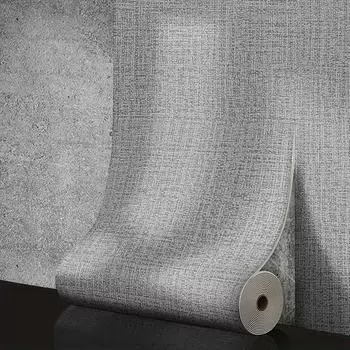 ПВХ лен 3D пена однотонные утолщенные водонепроницаемые и влагостойкие самоклеящиеся обои кухня спальня фоновая стена 1pcs 50cmX2.8m
