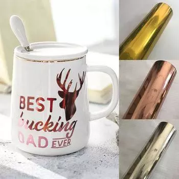 ПВХ-пленка для рукоделия, глянцевая металлическая чашка для самостоятельного изготовления, украшение для дома, самоклеящаяся виниловая пленка, сплошной цвет 30cm*25cm