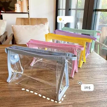 ПВХ прозрачная косметичка Kawaii водонепроницаемые пеналы для студентов канцелярские принадлежности школьные принадлежности портативные пеналы чехлы