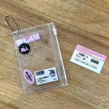ПВХ прозрачный блестящий мешок для конфет INS держатель для карт мешок для конфет чехол для карт значок розовый