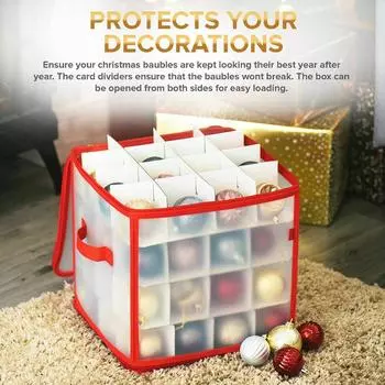 ПВХ прозрачный рождественский подарочный ящик для хранения 4 слоя складной квадратный органайзер на молнии